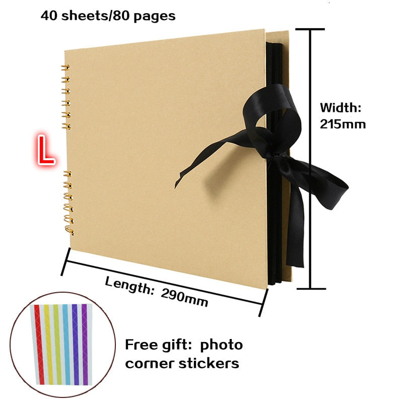 S-M-L Ribbon Tie Scrapbook (40 or 80 pages, with or without accessories)