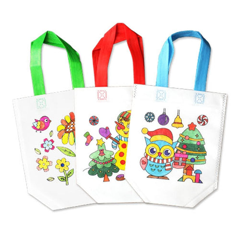 5pc Kids DIY Tote Bag With Watercolor Pen