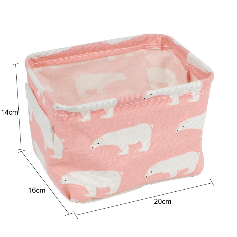 Linen Desktop Storage Box Waterproof