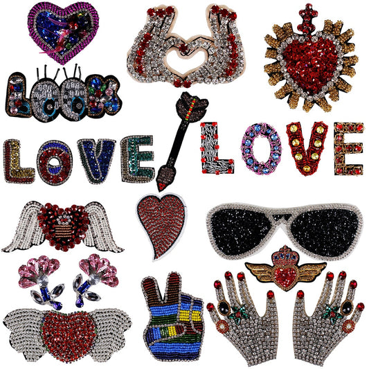 Rhinestone Sequin Applique Patches