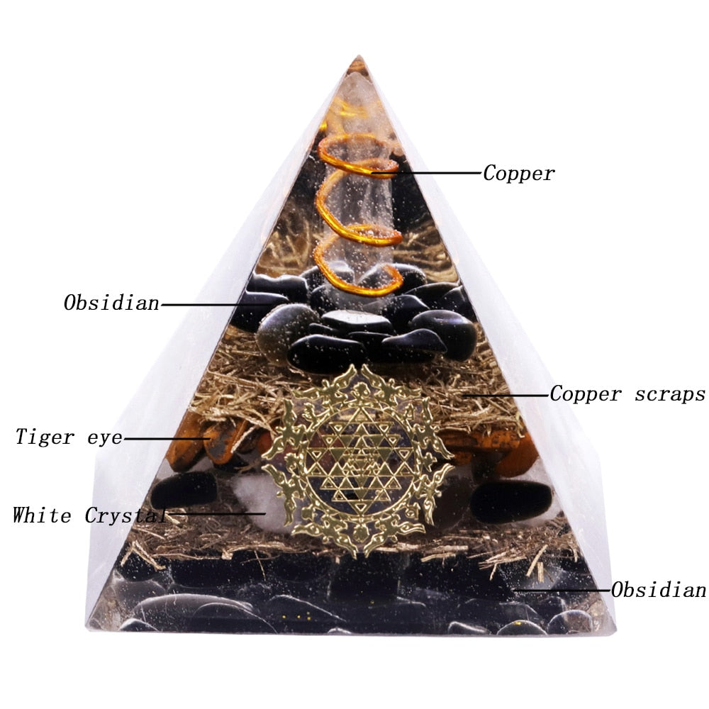 Orgone Crystal Quartz Healing Pyramid