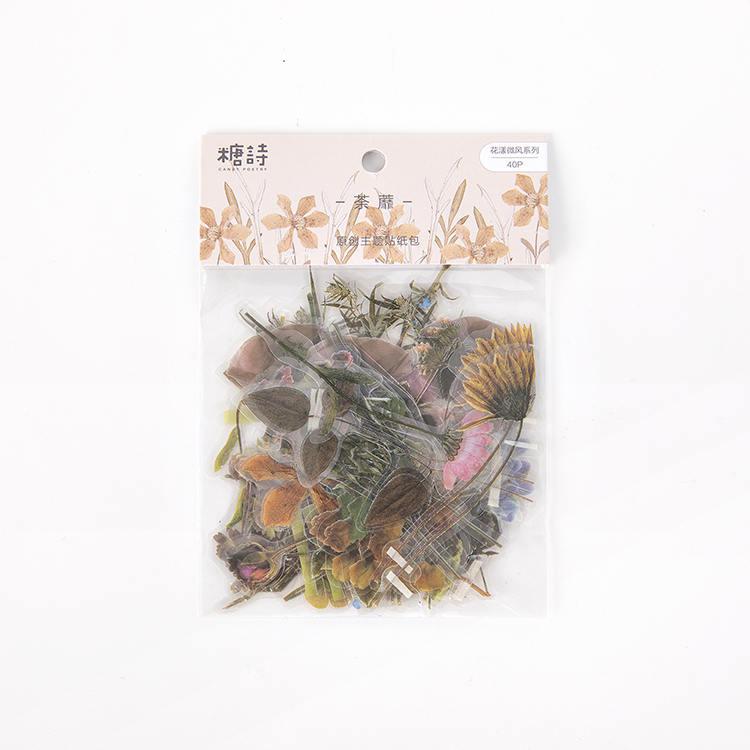 Lovely Floral Stickers (40/pack, style options)