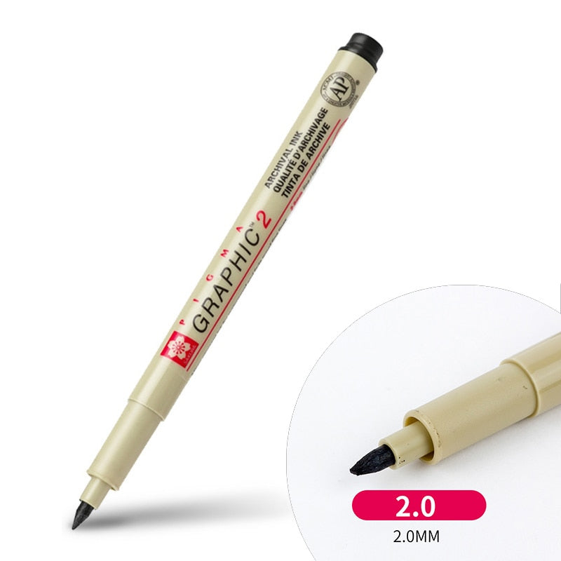 Fineliner Needle Pen With Soft Brush (0.03 - 3.0mm tip sizes)