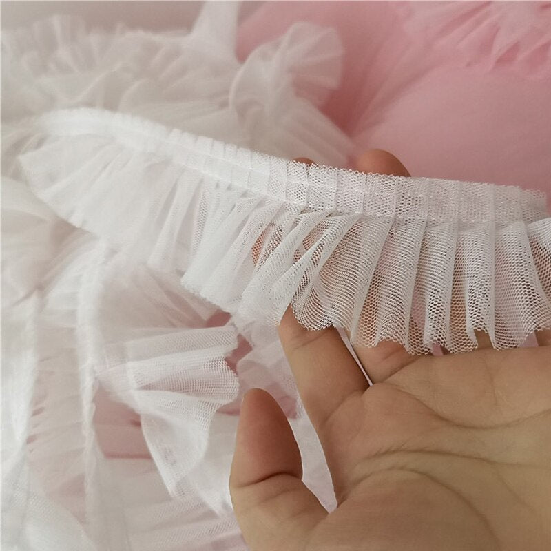 Pleated Lace Tulle Fabric