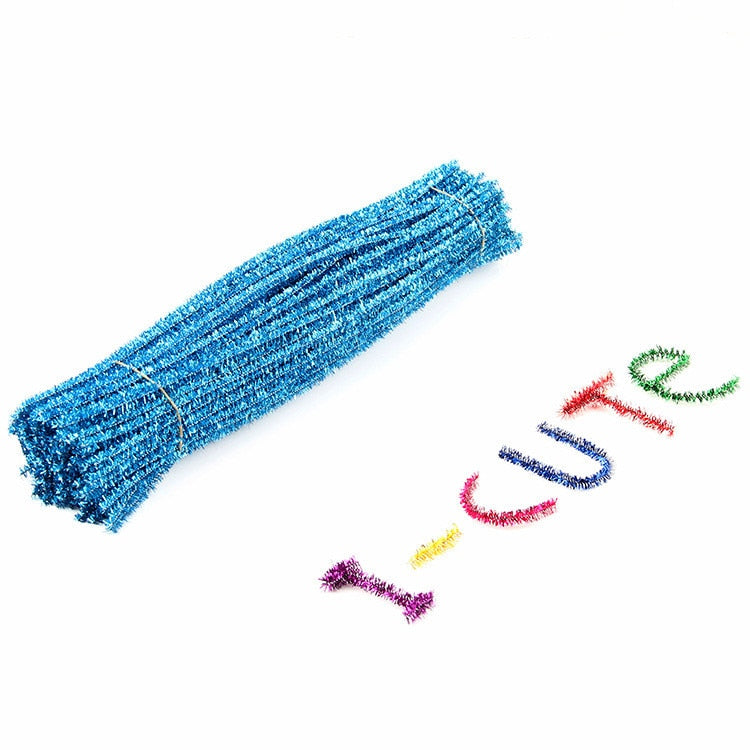 100Pcs Glitter Chenille Pipe Cleaners