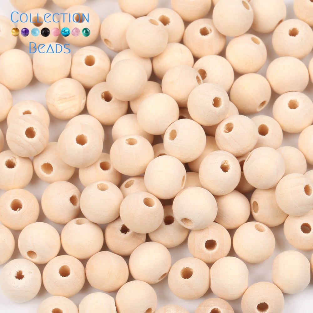 Natural Wood Beads (size options)