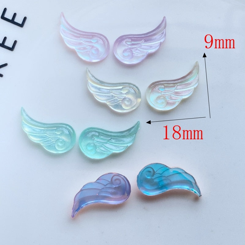 Flatback Cartoon Luminous Mini Wings (50/pack, color options)