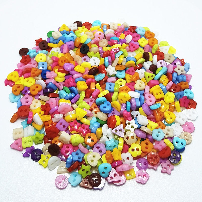 100/300pcs/lot Assorted Colors/Shapes Resin Buttons