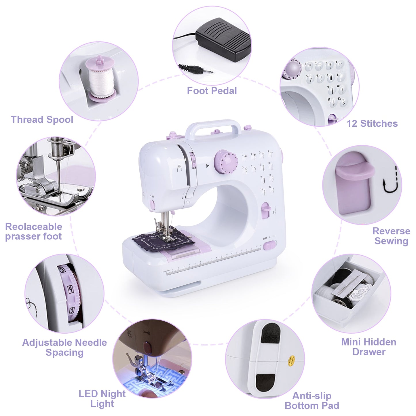 Fanghua Sewing Maching Multifunction with Foot Presser