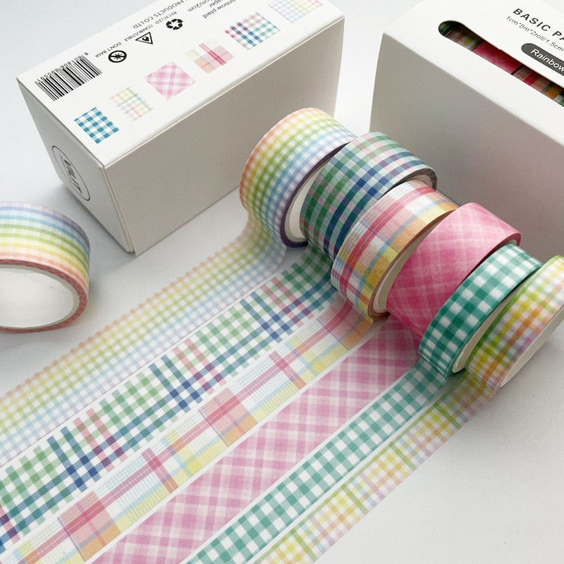 Patterned Decorative Tape (6 rolls/box, style options)