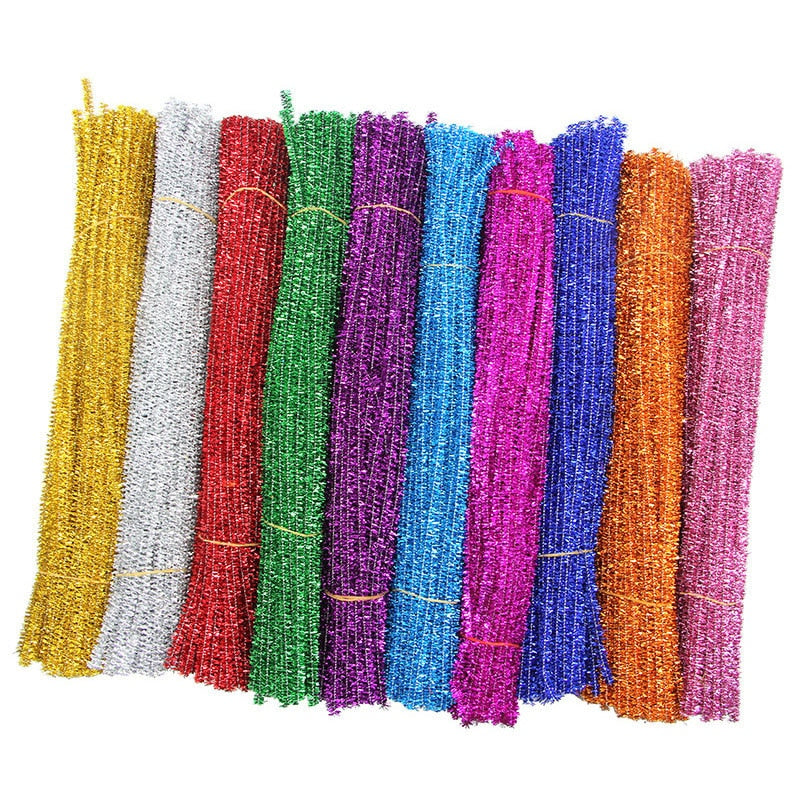 100Pcs Glitter Chenille Pipe Cleaners