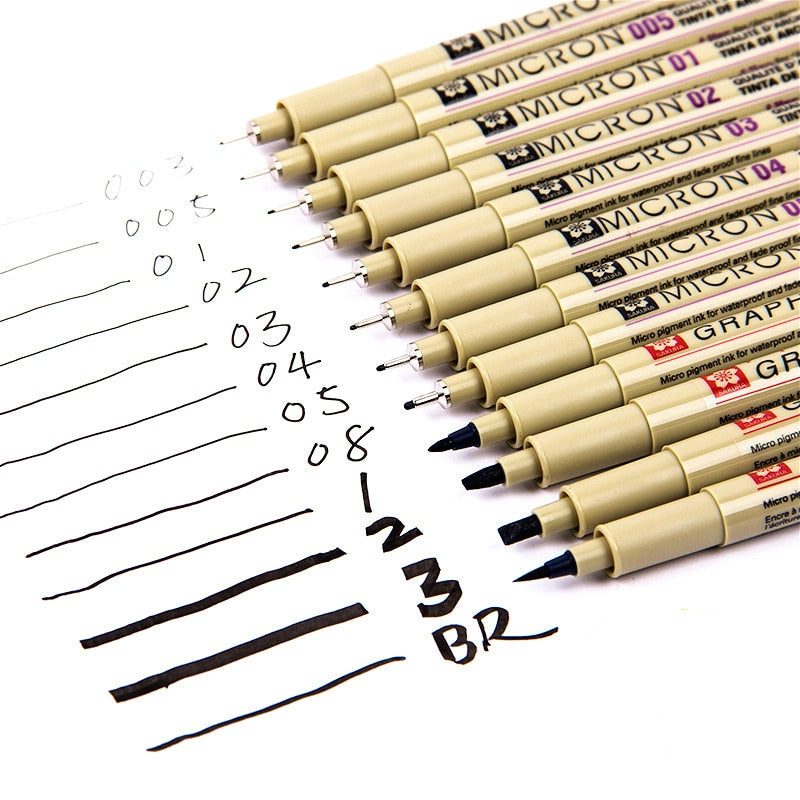 Fine Line Pen/Marker For Sketching, Different Tips 1 or as Set (0.15mm - 1mm)