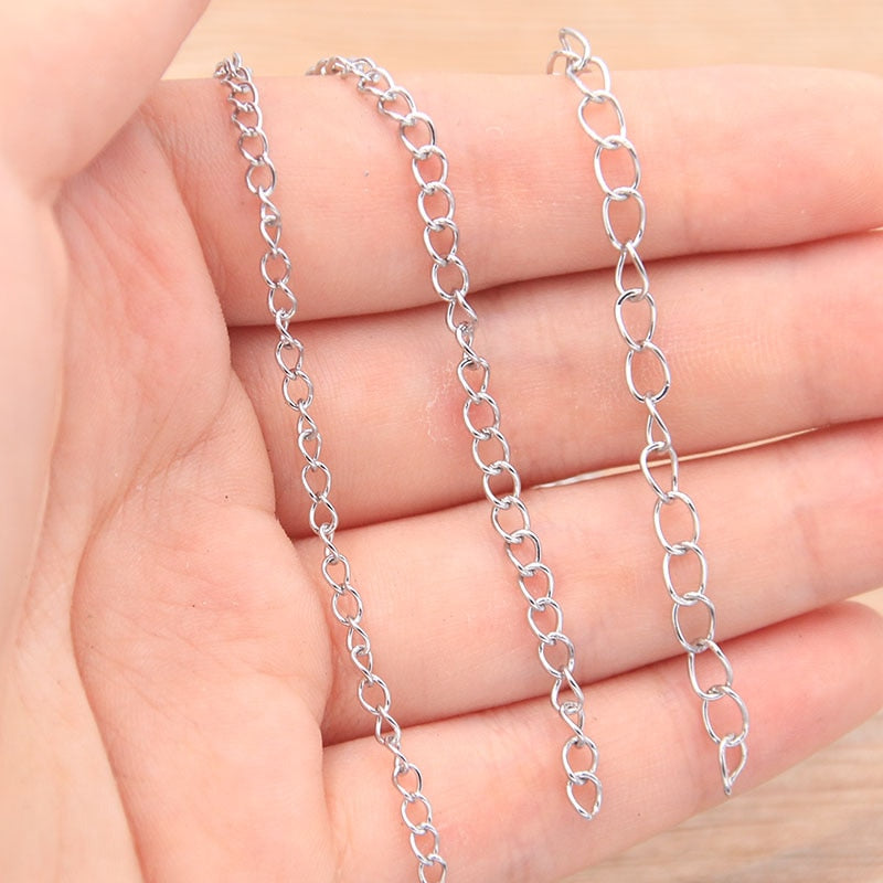 Stainless Steel Necklace Tail Chains (3 size options, 5m/roll)