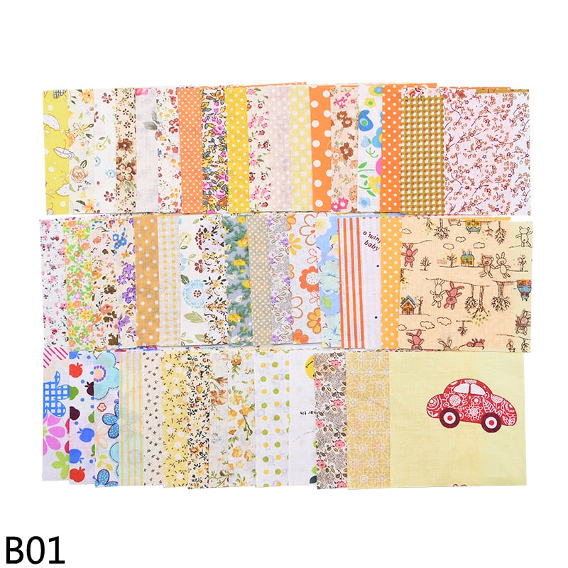 50pcs Colorful Cotton Fabric Squares