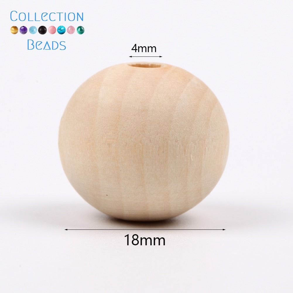 Natural Wood Beads (size options)