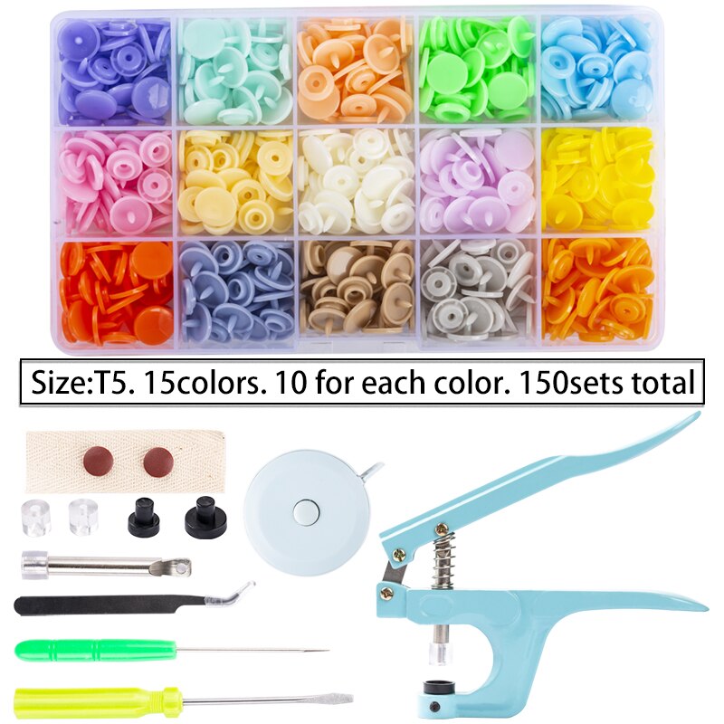 150-900 Sets 36 Color Plastic Snap Buttons with Snaps Pliers Tool Kit & Storage Container