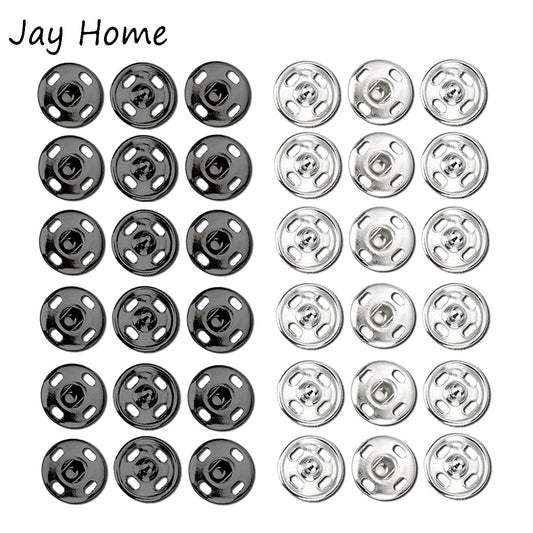 50PCS Sew On Metal Snap Buttons