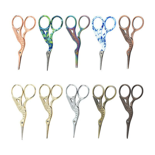 Stainless Steel Vintage Crane Scissors (size and color options)