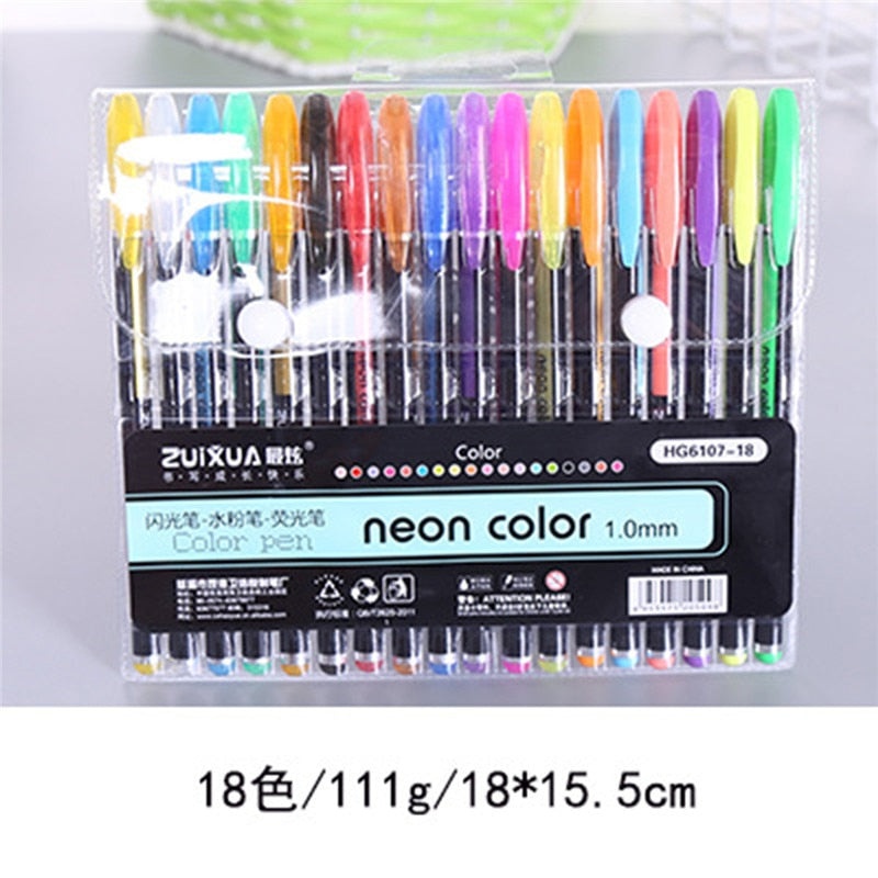 Shiny Gel Pen Set (12/16/18/24 per set)