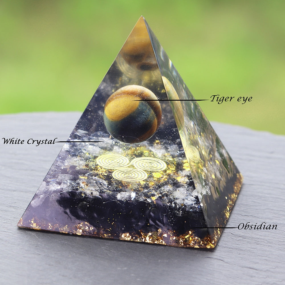 Orgone Energy Converter Orgonite Pyramid Obsidian