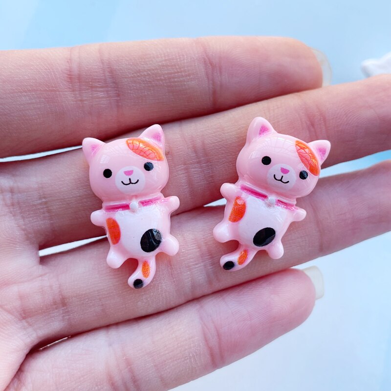 Resin Flatback Cute Cartoon Cat (14/pack, color options)