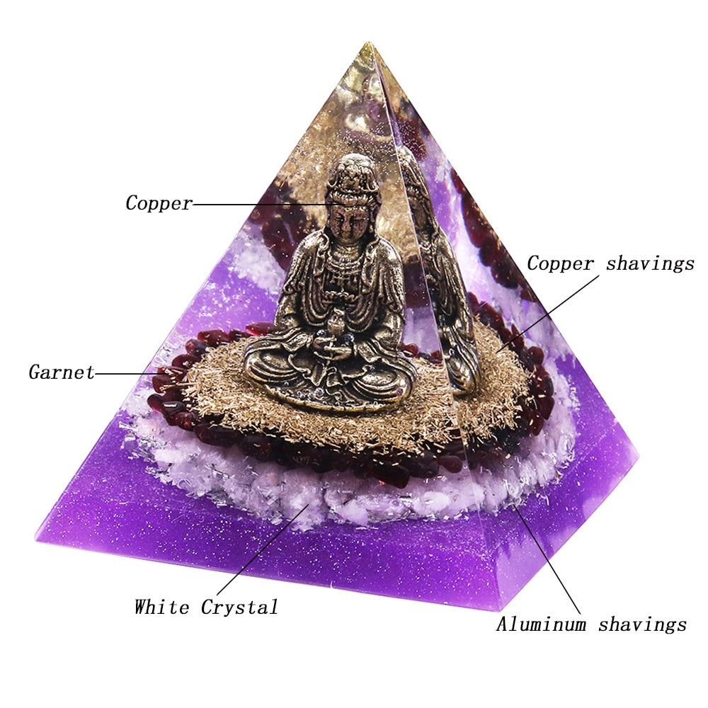 Orgonite Crystal Pyramid Chakra Energy/Protection/Luck