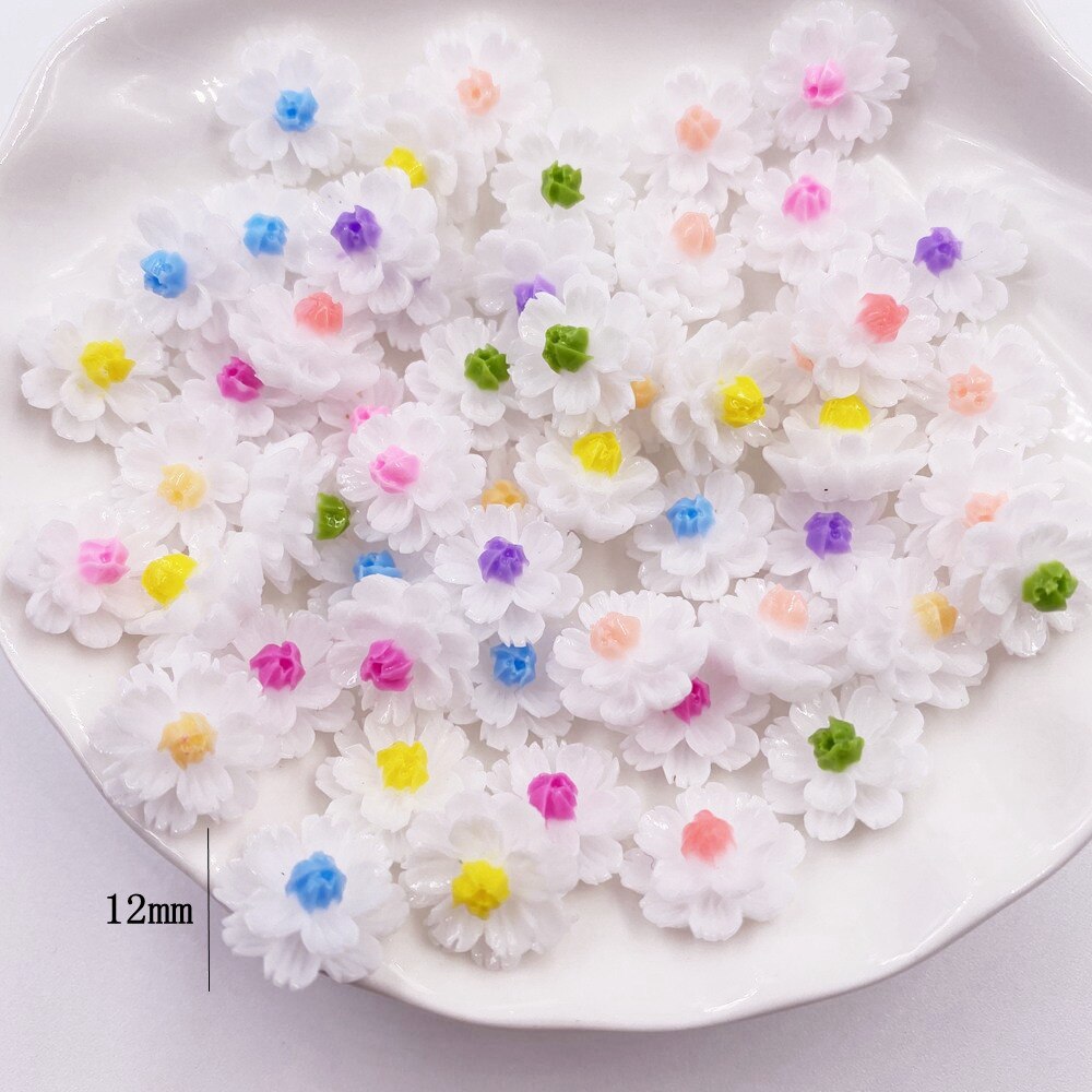 Resin Flatback Colorful Flowers (30/pack, color options)