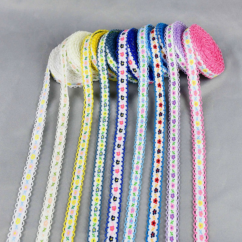 5Yard Flower Embroidered Lace Trim Ribbons