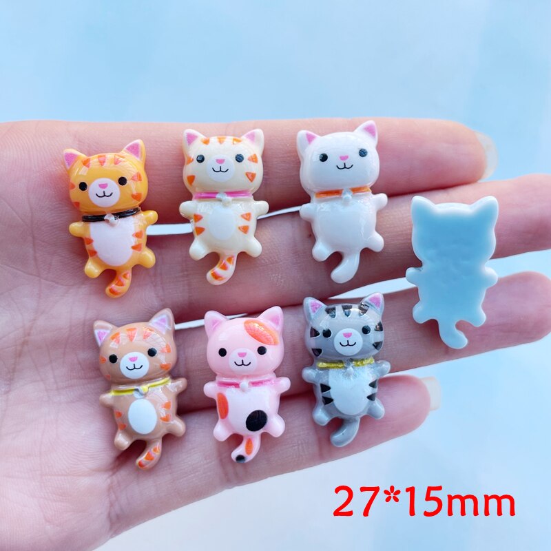 Resin Flatback Cute Cartoon Cat (14/pack, color options)