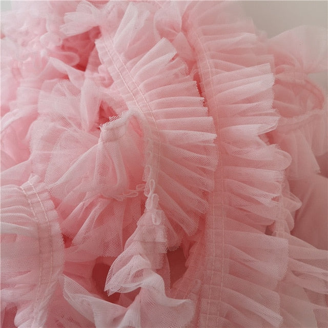 Pleated Lace Tulle Fabric