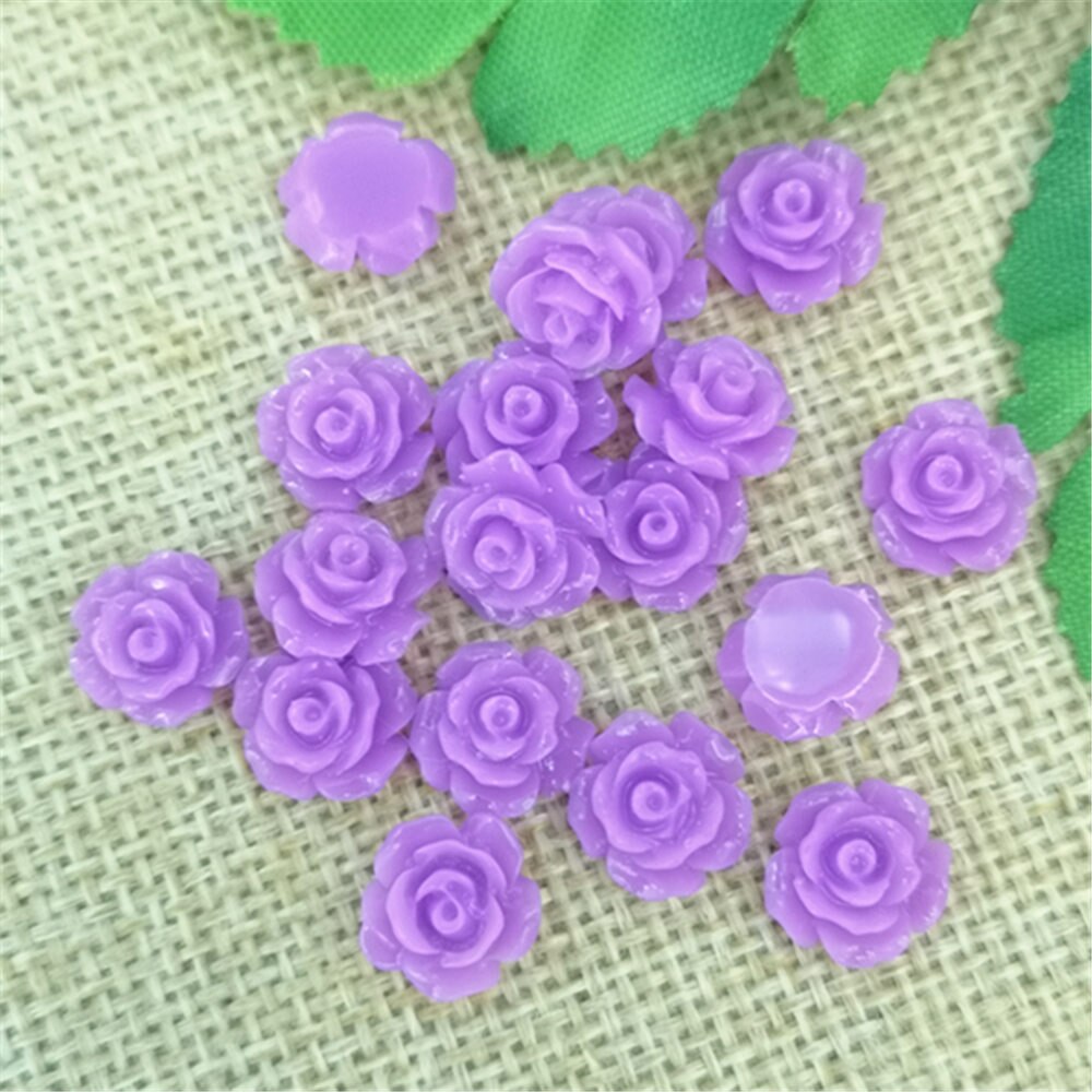 Resin Rose Buds Buttons (80/pack, color options)