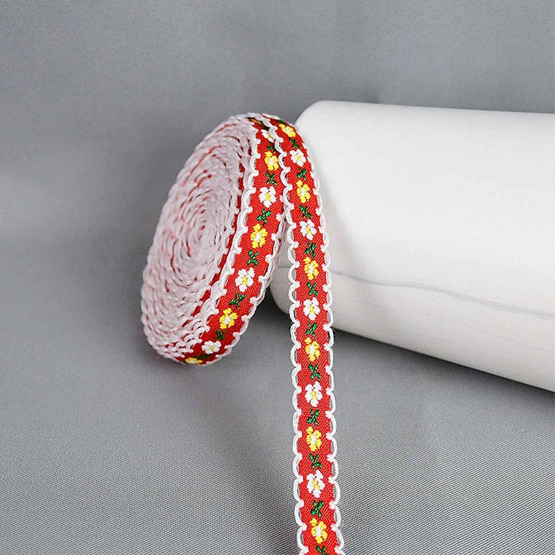 5Yard Flower Embroidered Lace Trim Ribbons