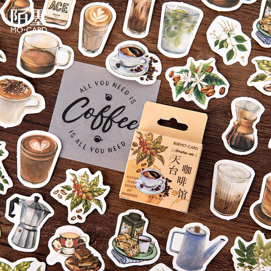 Vintage Coffee Shop Stickers (45/pack)