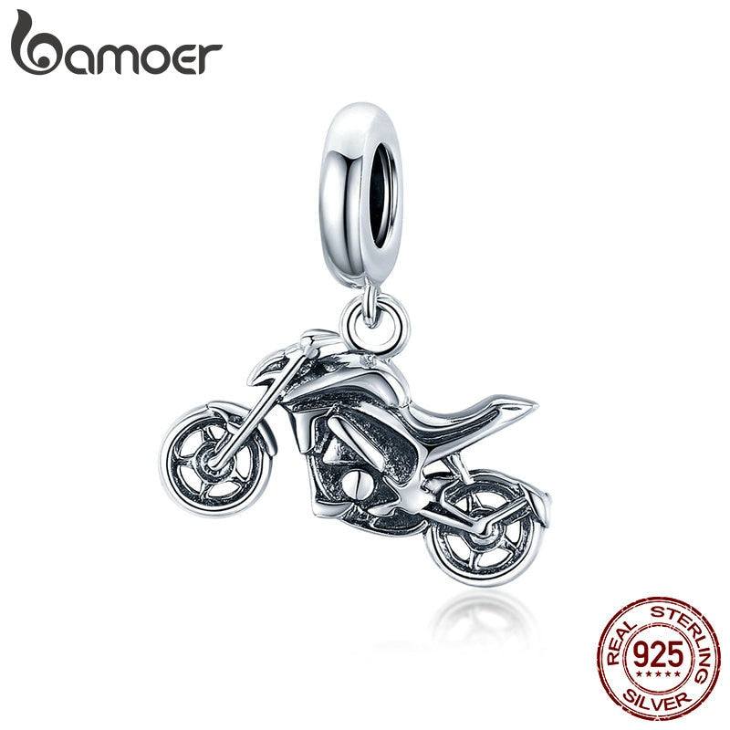 Bamoer Bracelet Sterling Silver Motorcycle Charm