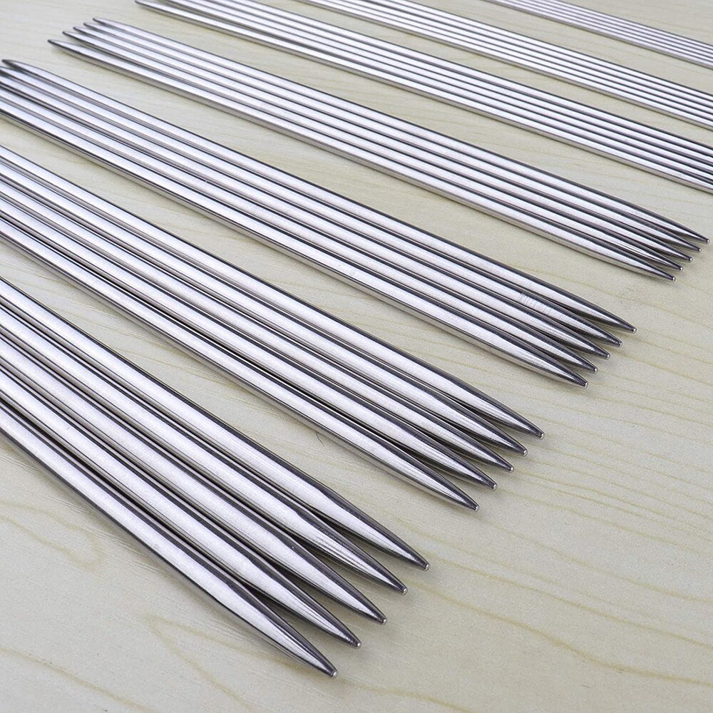 5pcs/set Stainless Steel Knitting Needles