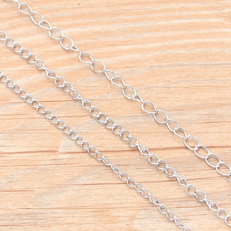 Stainless Steel Necklace Tail Chains (3 size options, 5m/roll)