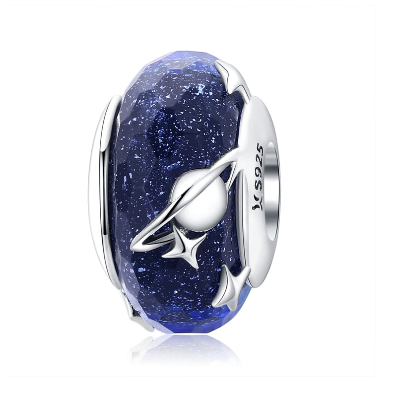 Sterling Silver Blue Charms Galaxy Star Moon Snowflake