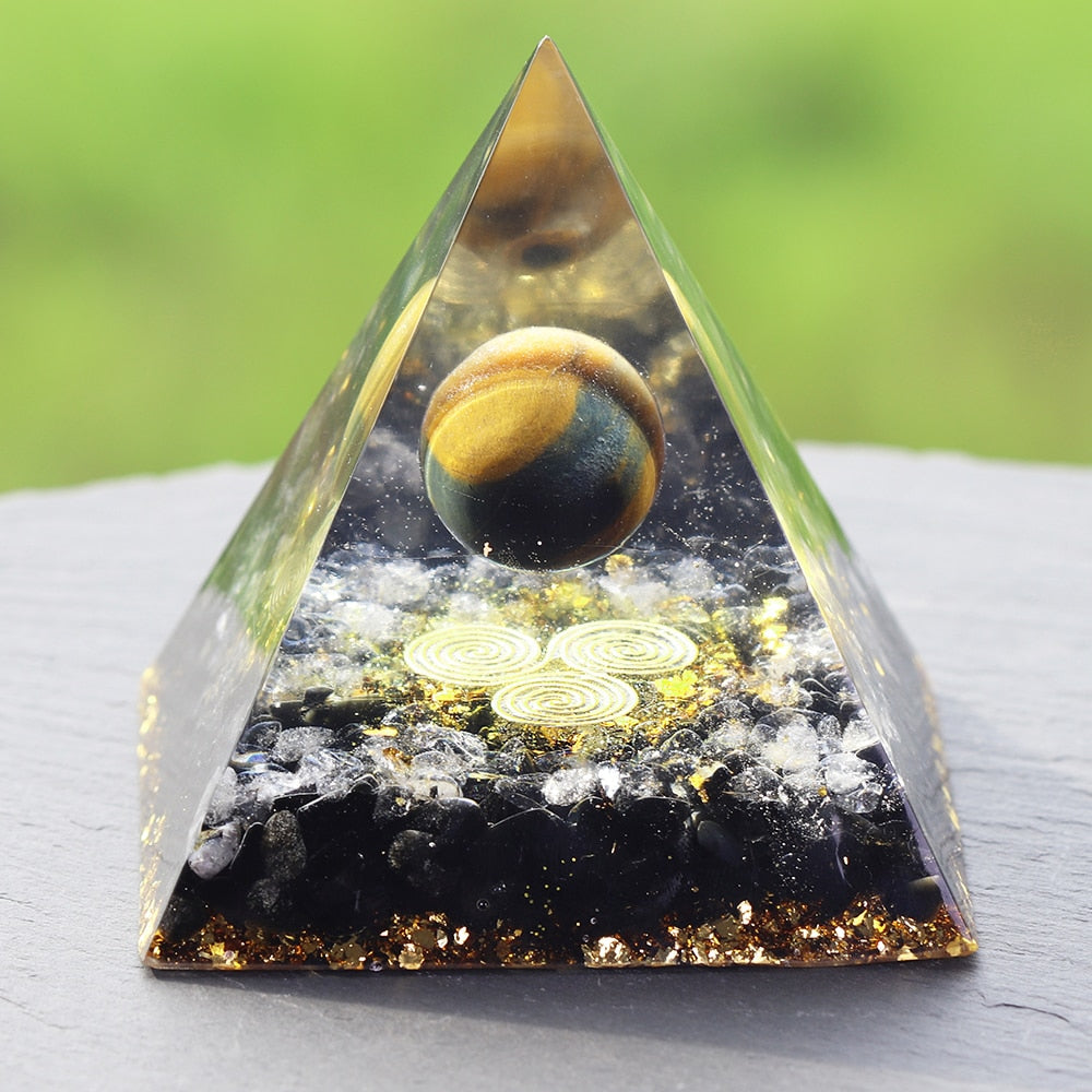 Orgone Energy Converter Orgonite Pyramid Obsidian