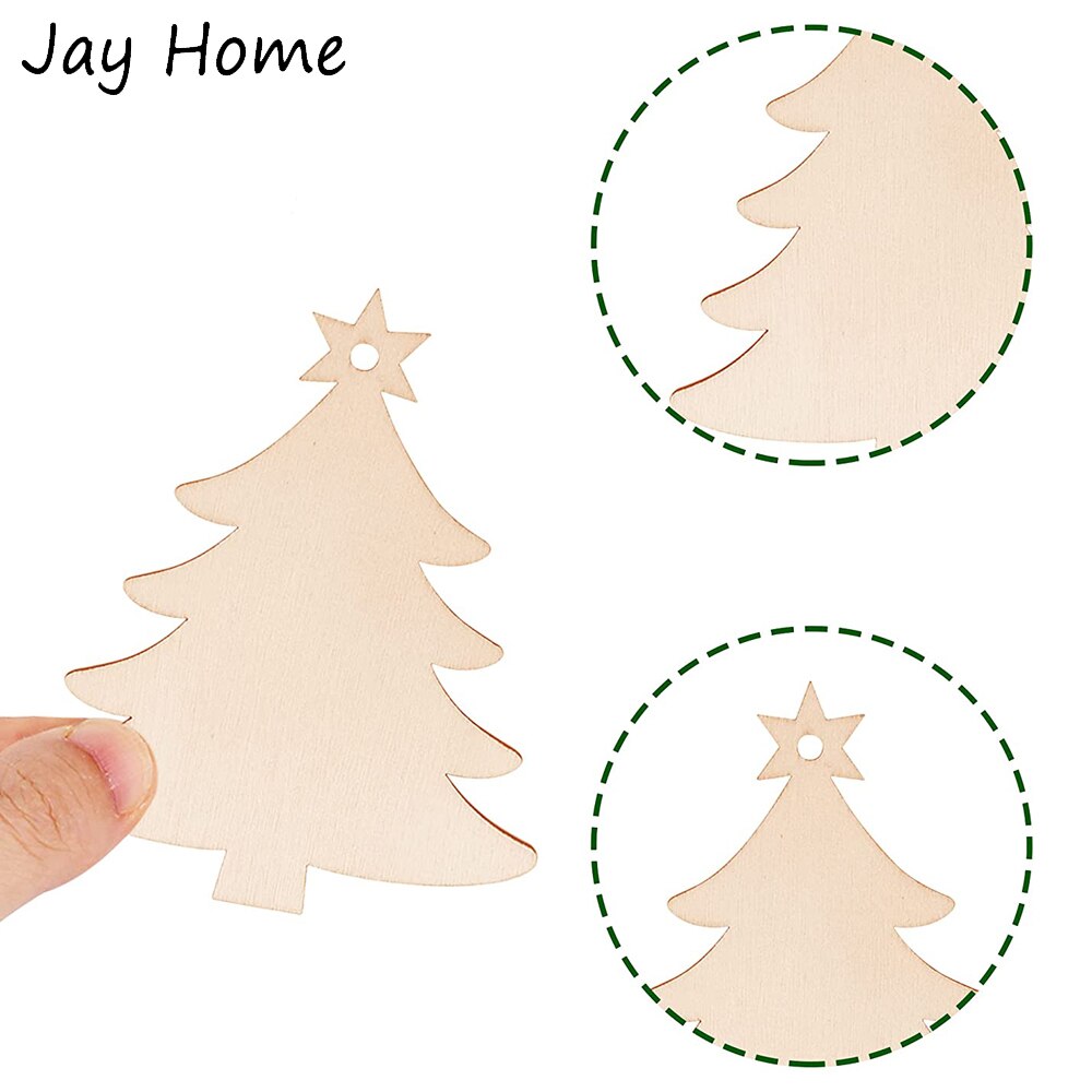 100PCS Wooden Christmas Ornaments