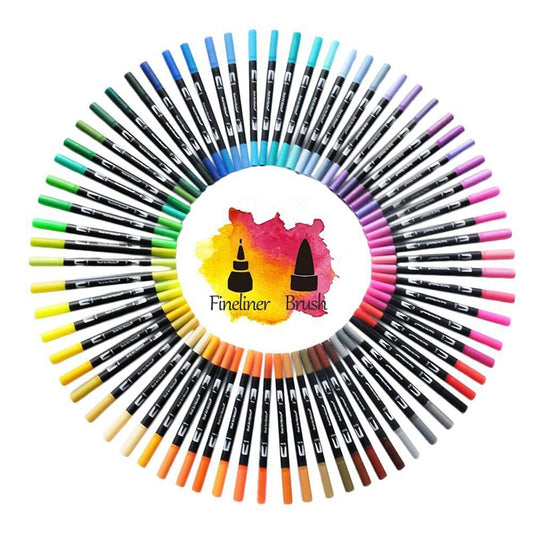 Fine Line Dual Tip Brush Watercolor Markers (12-120/set)