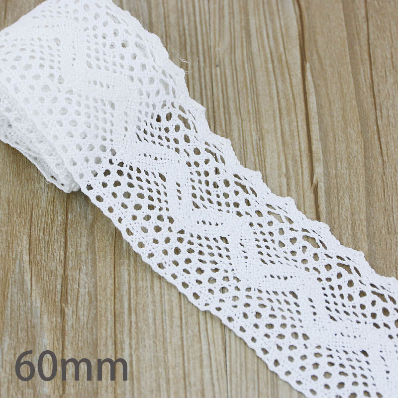 Beige Cotton Embroidered Lace Ribbon 5m/roll