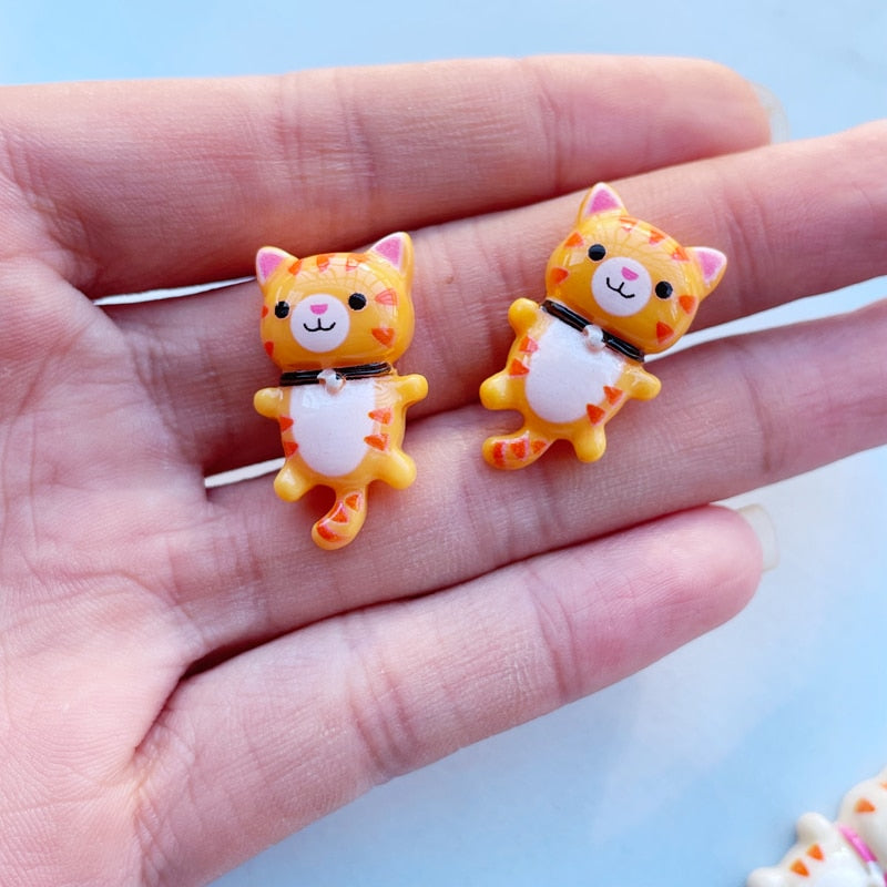 Resin Flatback Cute Cartoon Cat (14/pack, color options)