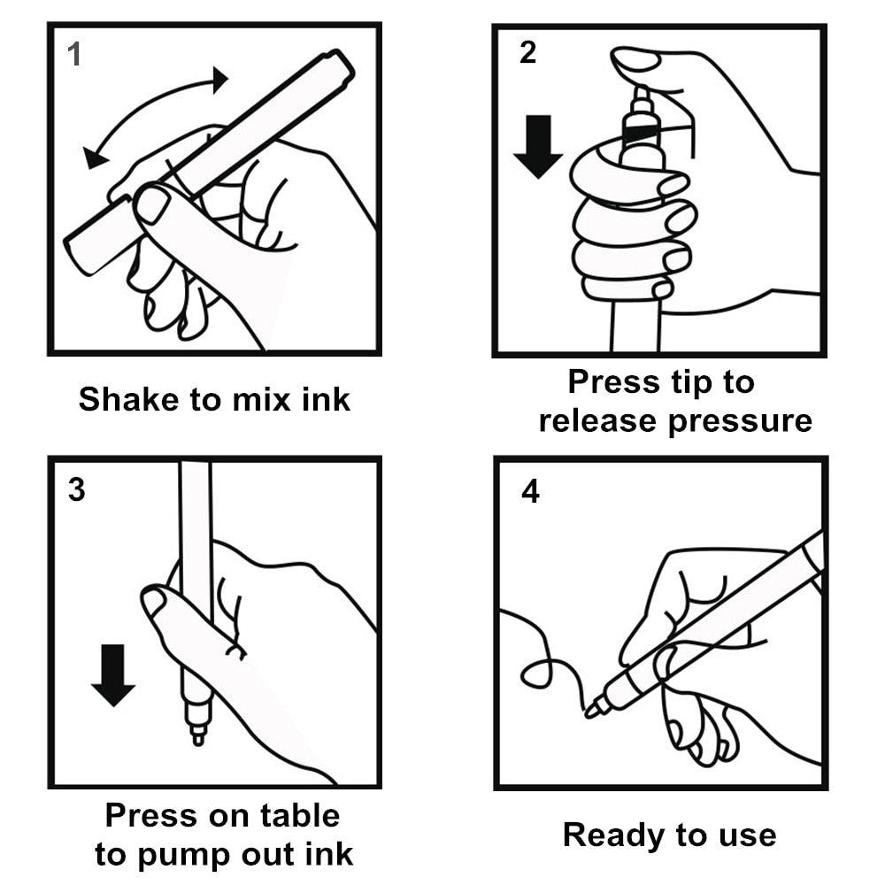 Double Line Outline Art Pen Marker (8 or 12 colors/set, 1-3 packs)