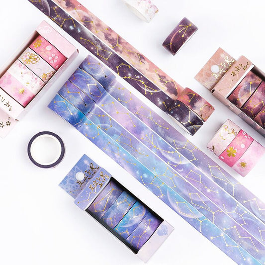 Decorative Starry Sky Tape (4 rolls/pack, style options)