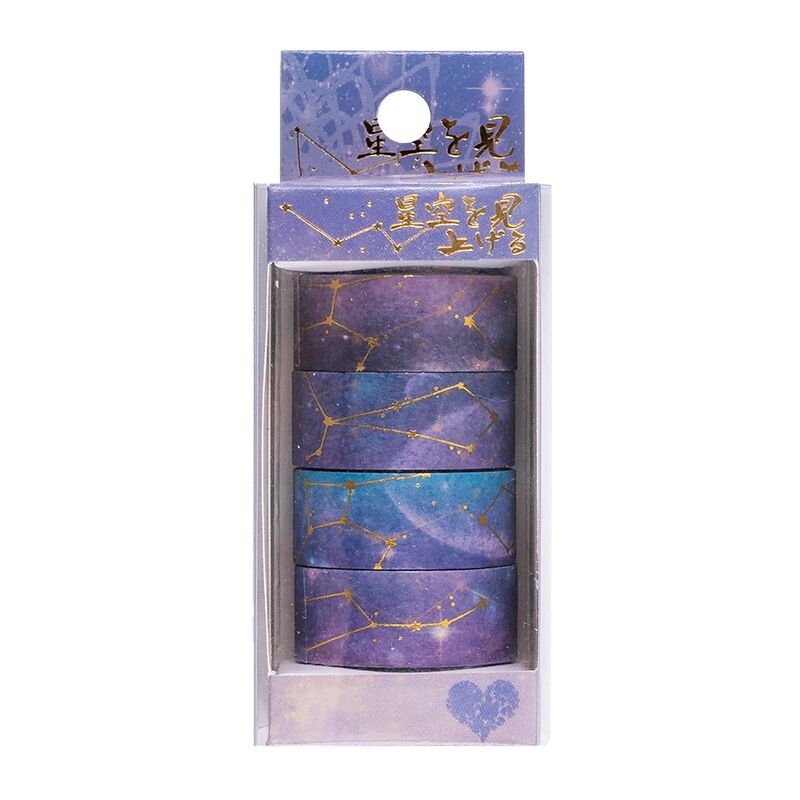 Decorative Starry Sky Tape (4 rolls/pack, style options)