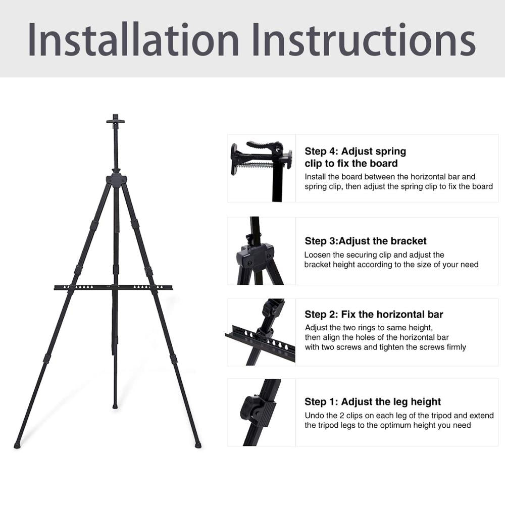 Portable Adjustable Metal Sketch Easel Stand