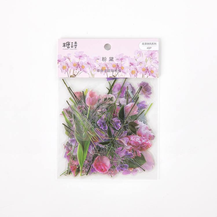 Lovely Floral Stickers (40/pack, style options)