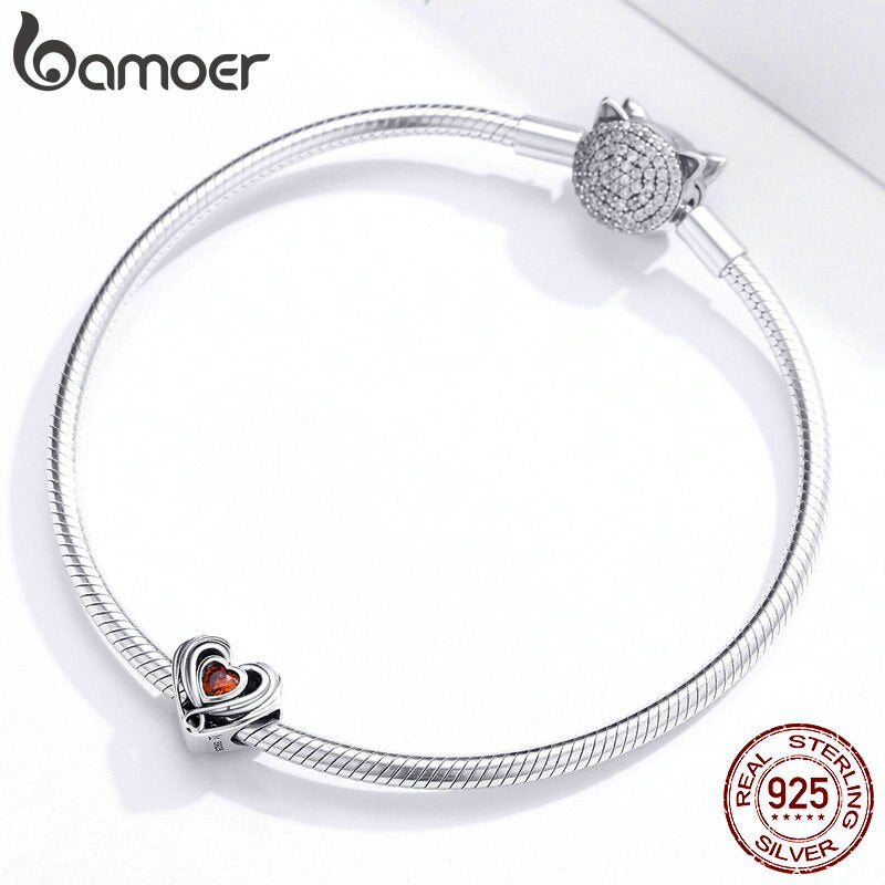 Bamoer Bracelet Red Heart Charm