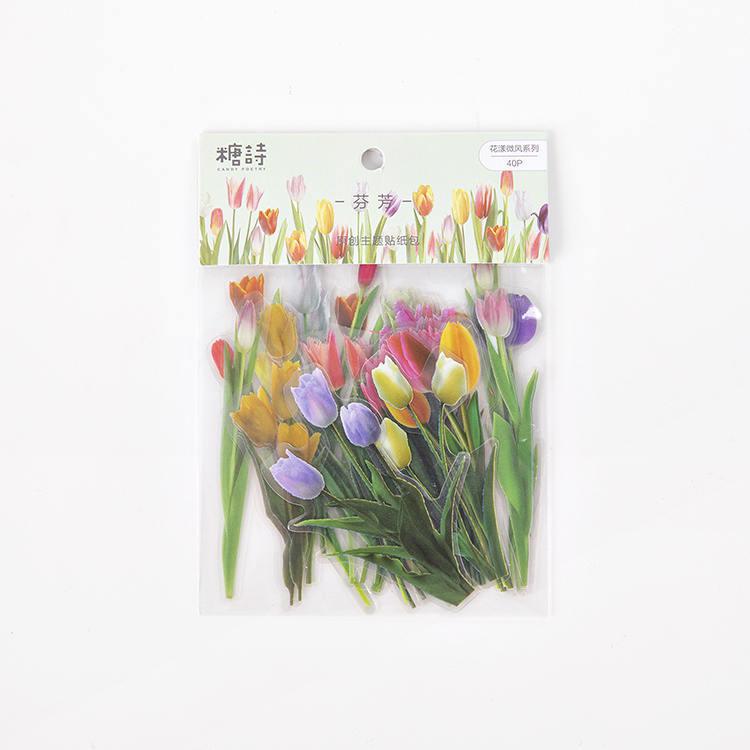 Lovely Floral Stickers (40/pack, style options)