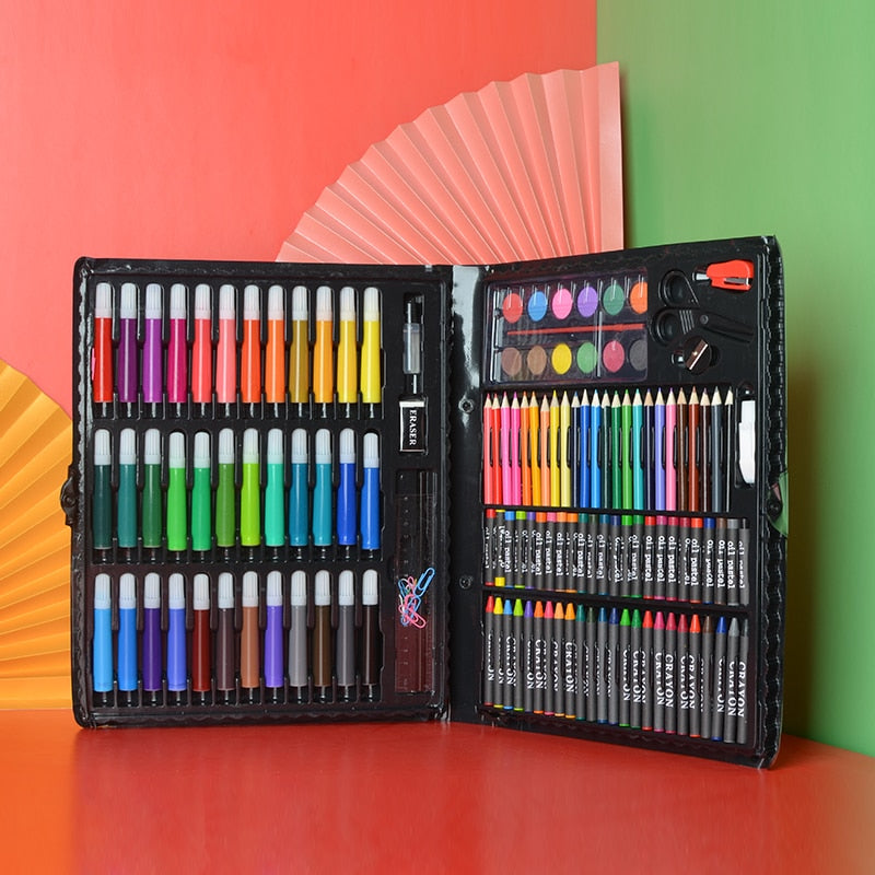 Kids Art Set Includes Watercolor Paints/Pen/Crayon/Oil Pastels (150 pieces/set)